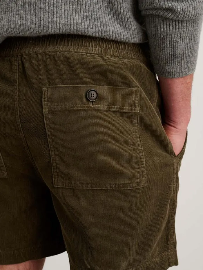 Alex Mill Shorts Pull On Short In Fine Wale Corduroy Military Olive 8211 Men