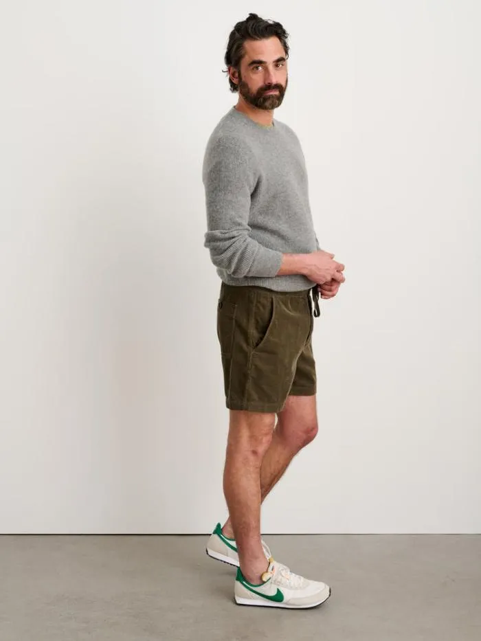 Alex Mill Shorts Pull On Short In Fine Wale Corduroy Military Olive 8211 Men