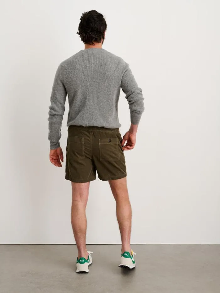 Alex Mill Shorts Pull On Short In Fine Wale Corduroy Military Olive 8211 Men