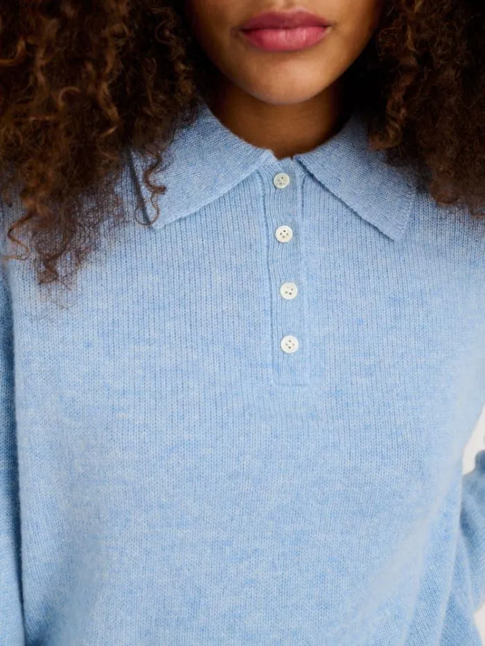 Alex Mill Sweaters Alice Polo In Cashmere Frost Blue 8211 Women