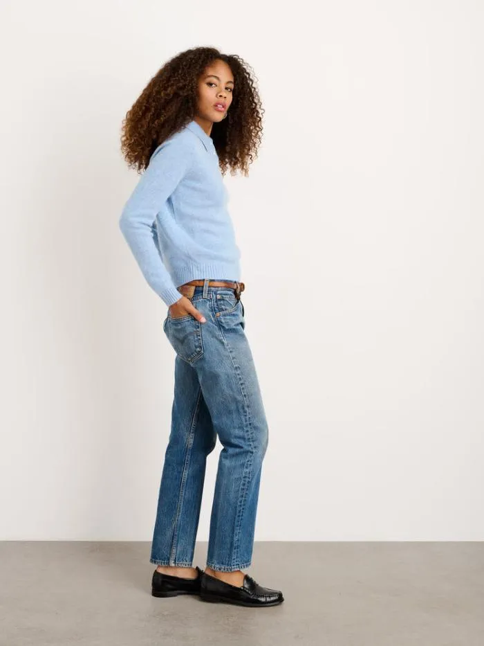 Alex Mill Sweaters Alice Polo In Cashmere Frost Blue 8211 Women