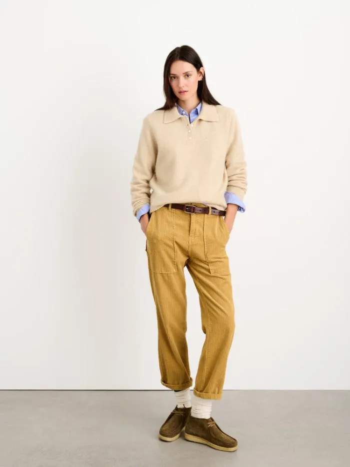 Alex Mill Sweaters Alice Polo In Cashmere Oatmeal 8211 Women