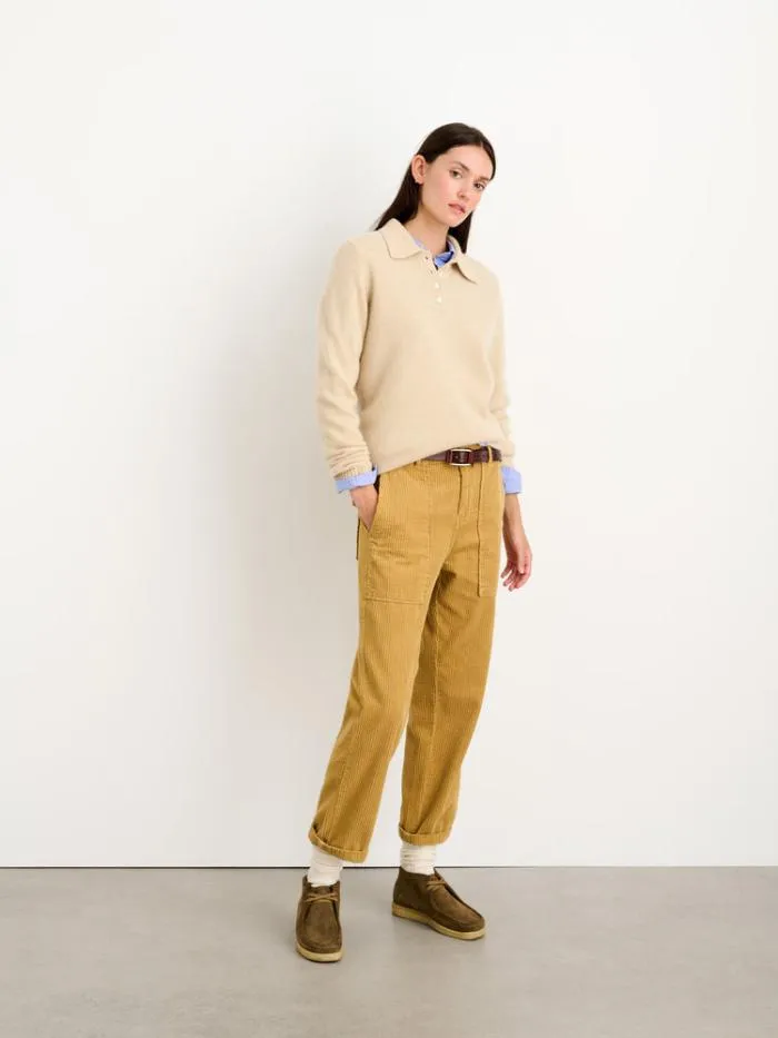 Alex Mill Sweaters Alice Polo In Cashmere Oatmeal 8211 Women