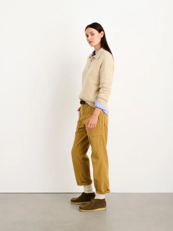Alex Mill Sweaters Alice Polo In Cashmere Oatmeal 8211 Women