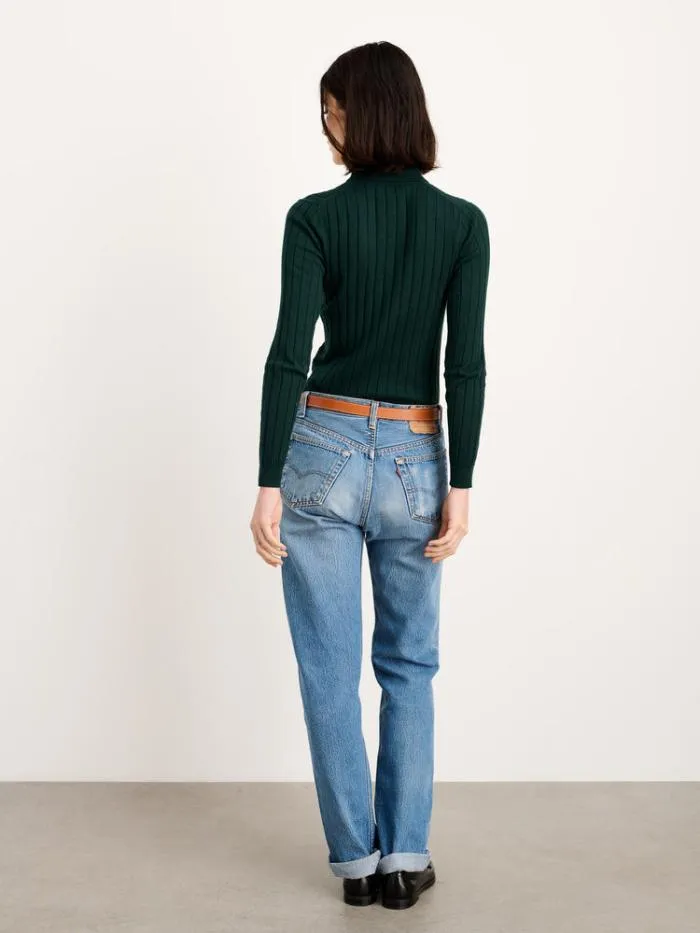 Alex Mill Sweaters Amanda Polo In Cotton Cashmere Hunter Green 8211 Women
