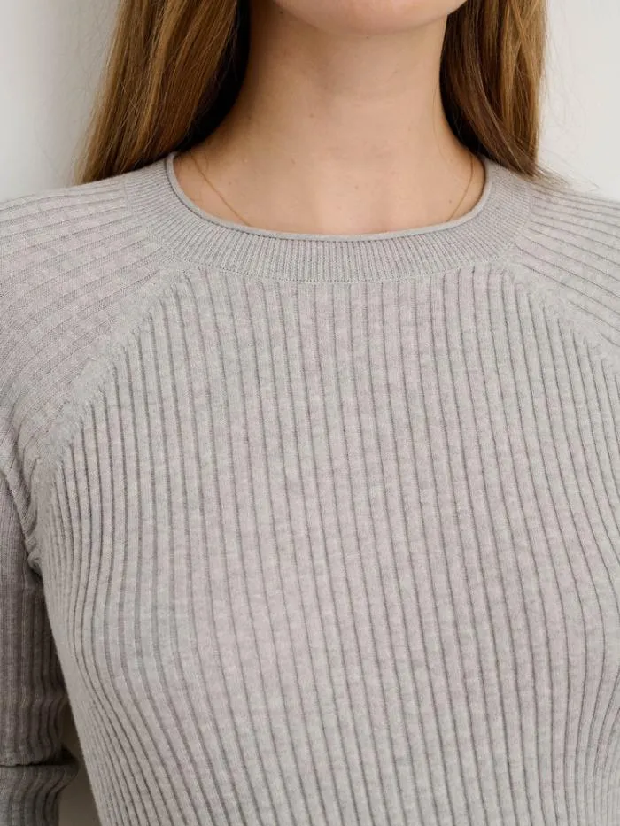 Alex Mill Sweaters Ribbed Crewneck Sweater Heather Grey 8211 Women