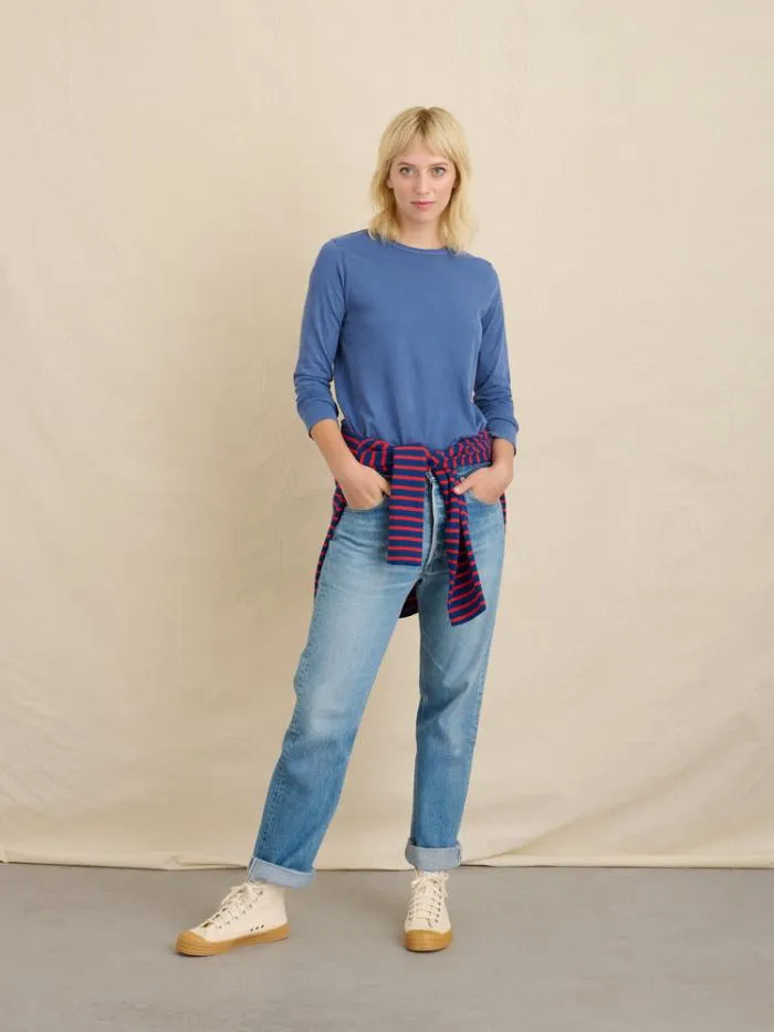 Alex Mill Tees Tanks Frank Long Sleeve Tee In 40039S Jersey Dusty Blue 8211 Women