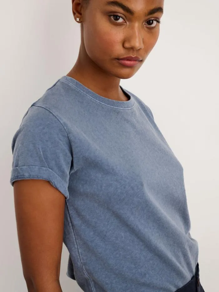 Alex Mill Tees Tanks Scout Crewneck Tee In Vintage Wash Faded Blue 8211 Women