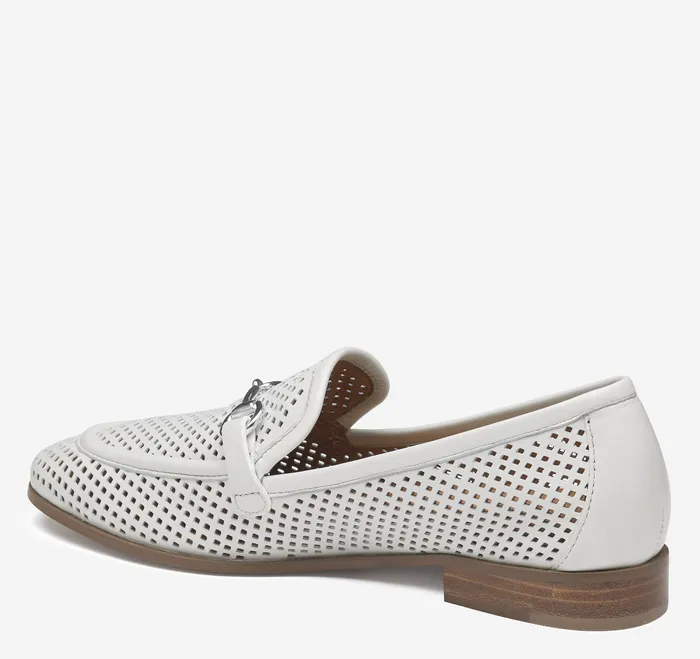 Ali Perfed Bit Loafer White Glove Leather Women Mules and Loafers Johnston and Murphy