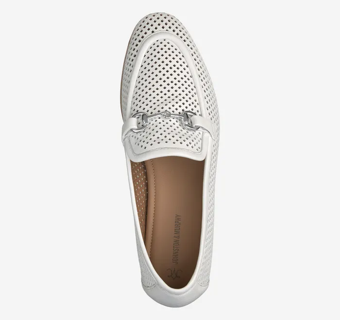 Ali Perfed Bit Loafer White Glove Leather Women Mules and Loafers Johnston and Murphy