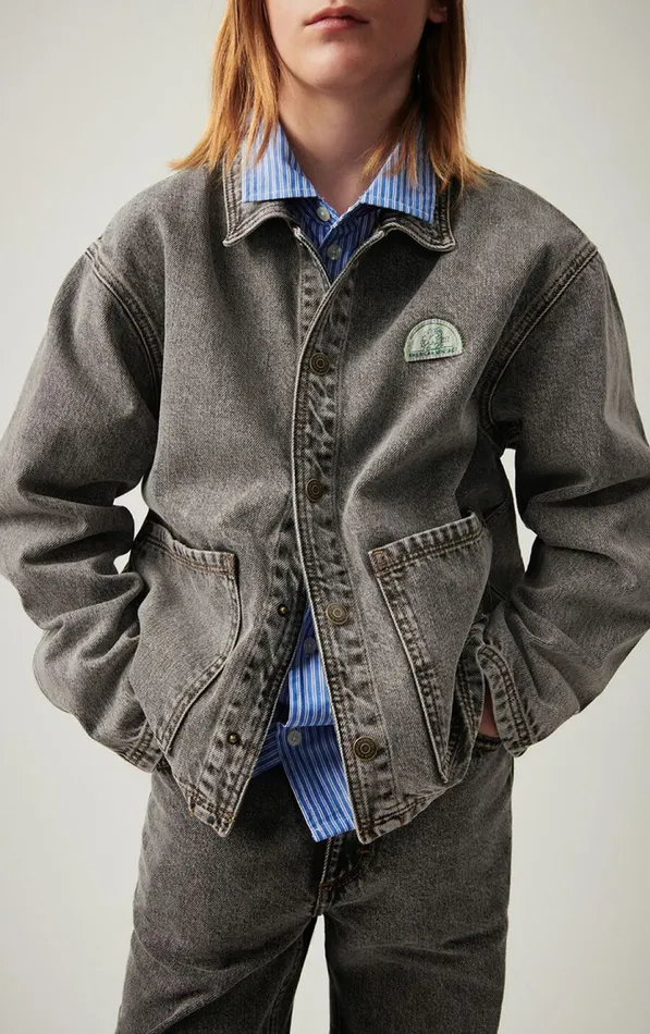American Vintage Jackets and Coats Kids Jacket Yopday Grey Salt And Pepper