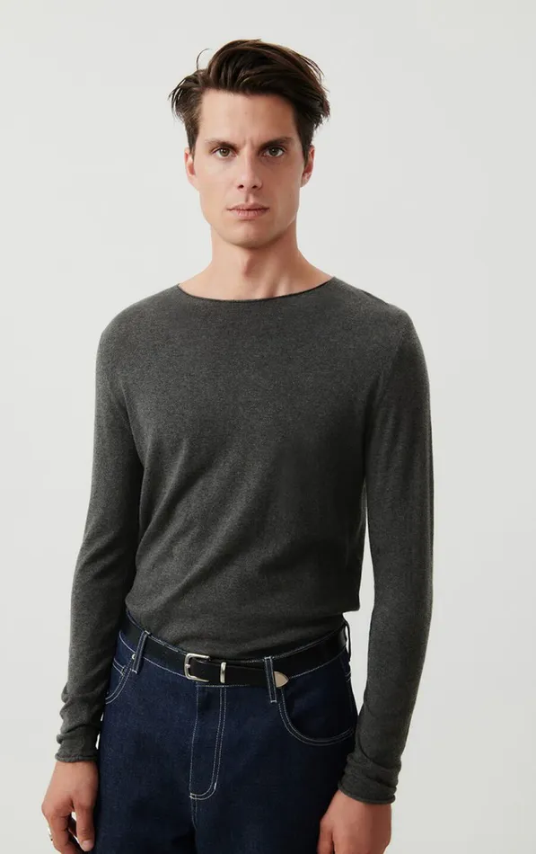 American Vintage Jumpers and Cardigans Men Jumper Marcel Melange Charcoal