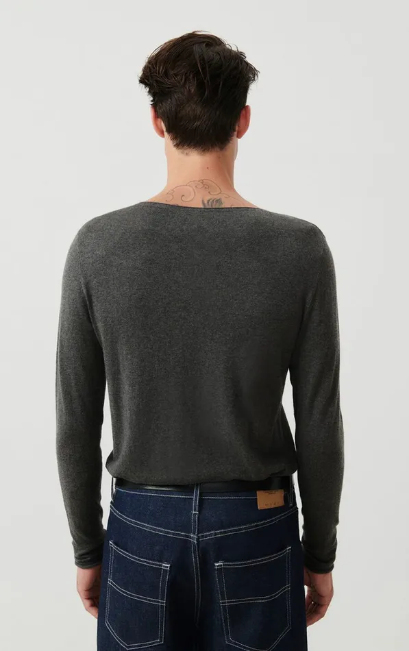 American Vintage Jumpers and Cardigans Men Jumper Marcel Melange Charcoal American Vintage Jumpers and Cardigans Men Jumper Marcel Melange Charcoal