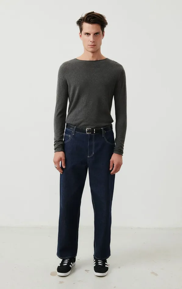 American Vintage Jumpers and Cardigans Men Jumper Marcel Melange Charcoal American Vintage Jumpers and Cardigans Men Jumper Marcel Melange Charcoal