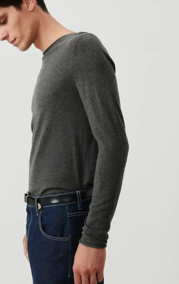 American Vintage Jumpers and Cardigans Men Jumper Marcel Melange Charcoal American Vintage Jumpers and Cardigans Men Jumper Marcel Melange Charcoal