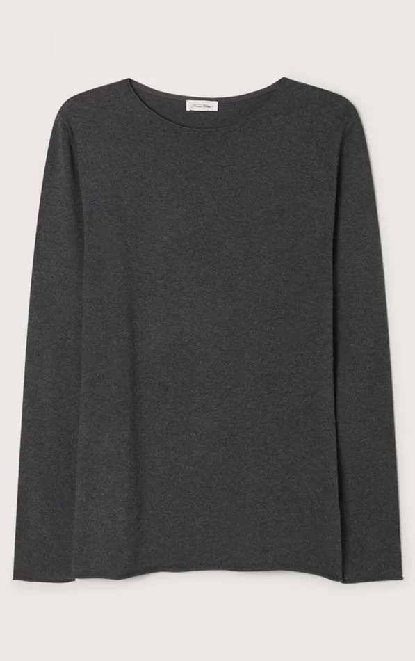 American Vintage Jumpers and Cardigans Men Jumper Marcel Melange Charcoal American Vintage Jumpers and Cardigans Men Jumper Marcel Melange Charcoal