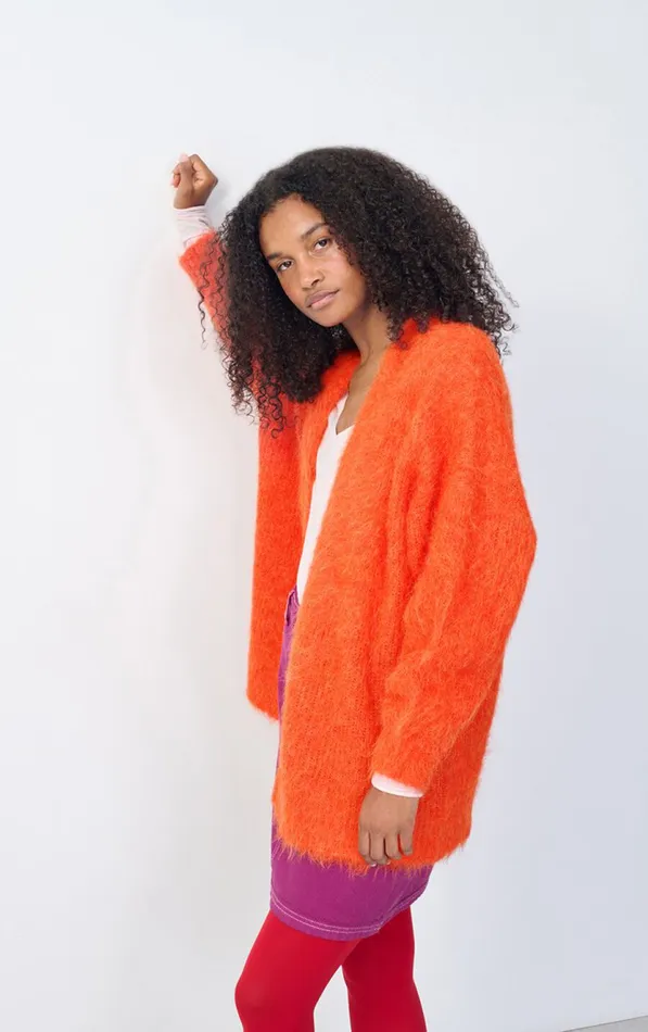 American Vintage Jumpers and Cardigans Women Cardigan Bymi Melange Blood Orange