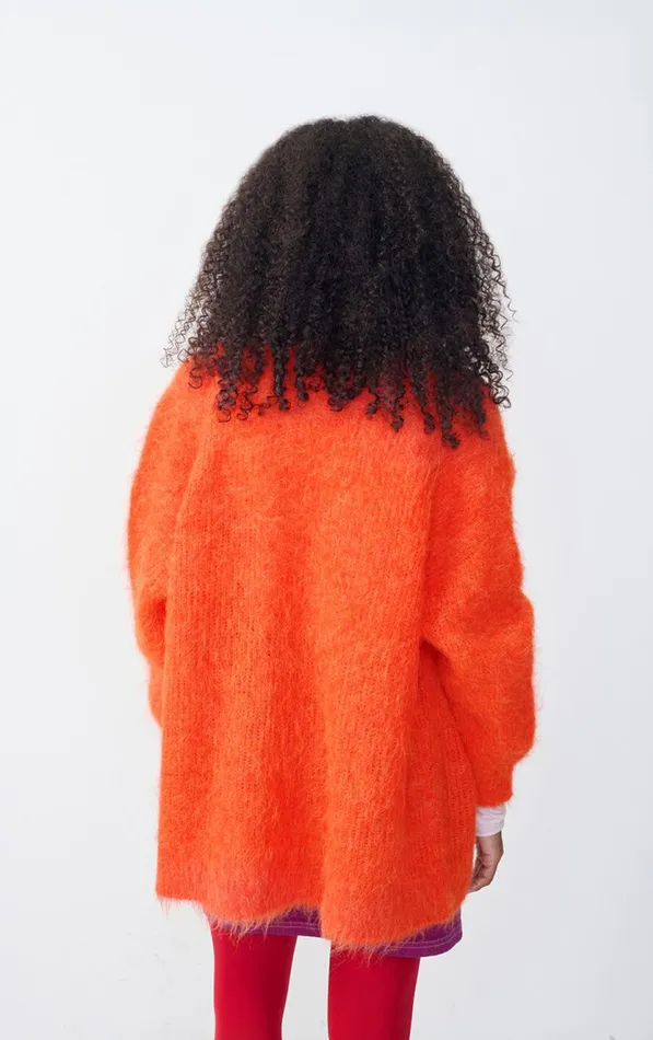 American Vintage Jumpers and Cardigans Women Cardigan Bymi Melange Blood Orange American Vintage Jumpers and Cardigans Women Cardigan Bymi Melange Blood Orange