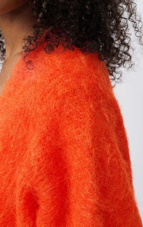 American Vintage Jumpers and Cardigans Women Cardigan Bymi Melange Blood Orange American Vintage Jumpers and Cardigans Women Cardigan Bymi Melange Blood Orange