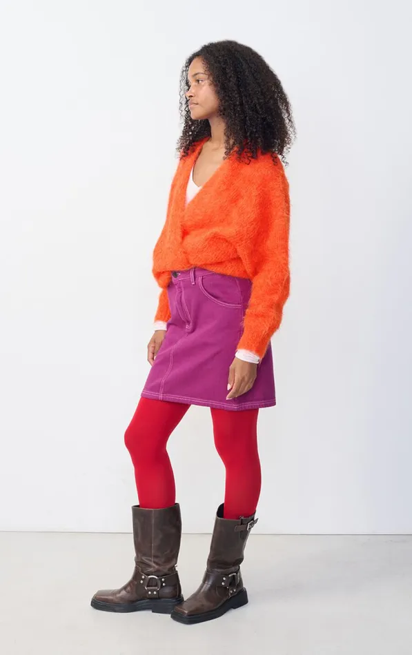 American Vintage Jumpers and Cardigans Women Cardigan Bymi Melange Blood Orange American Vintage Jumpers and Cardigans Women Cardigan Bymi Melange Blood Orange