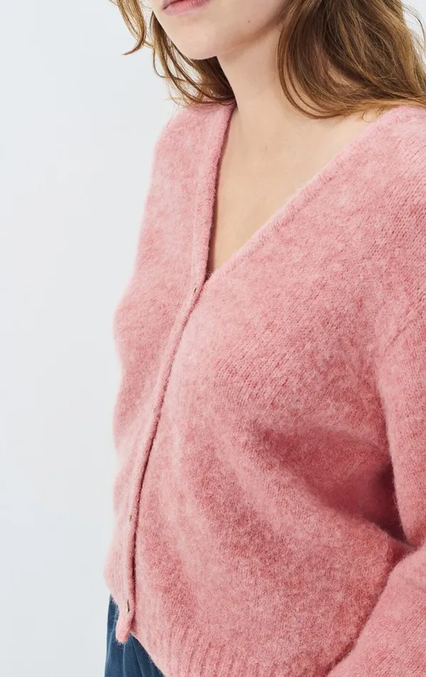 American Vintage Jumpers and Cardigans Women Cardigan East Orchid Melange American Vintage Jumpers and Cardigans Women Cardigan East Orchid Melange