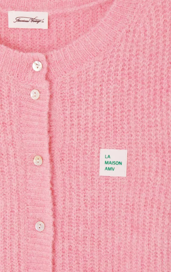 American Vintage Jumpers and Cardigans Women Cardigan East Orchid Melange American Vintage Jumpers and Cardigans Women Cardigan East Orchid Melange