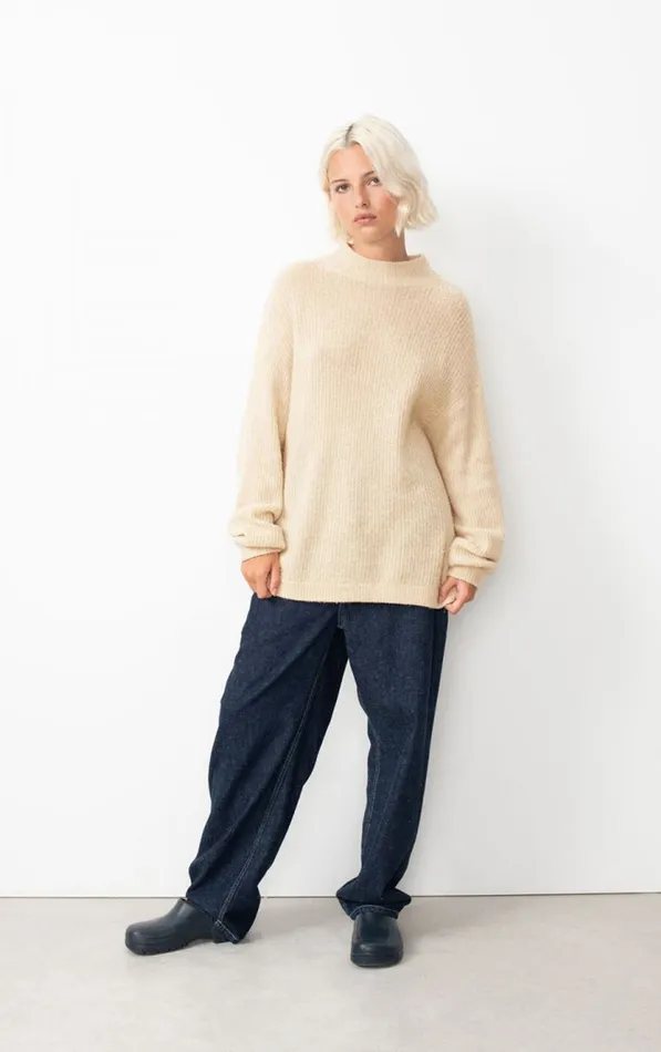 American Vintage Jumpers and Cardigans Women Jumper Falyday Melange Biscuit American Vintage Jumpers and Cardigans Women Jumper Falyday Melange Biscuit
