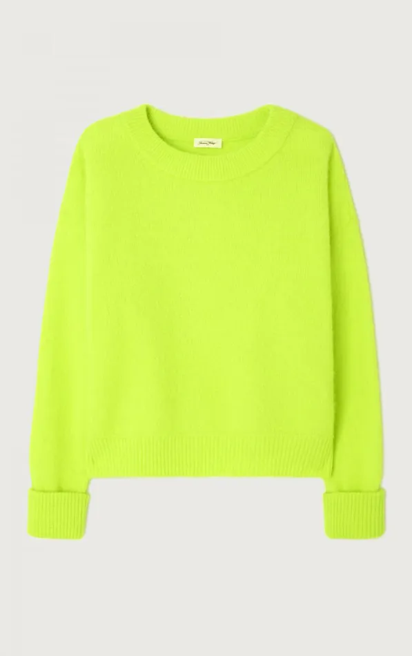 American Vintage Jumpers and Cardigans Women Jumper Vitow Fluorescent Yellow Melange American Vintage Jumpers and Cardigans Women Jumper Vitow Fluorescent Yellow Melange