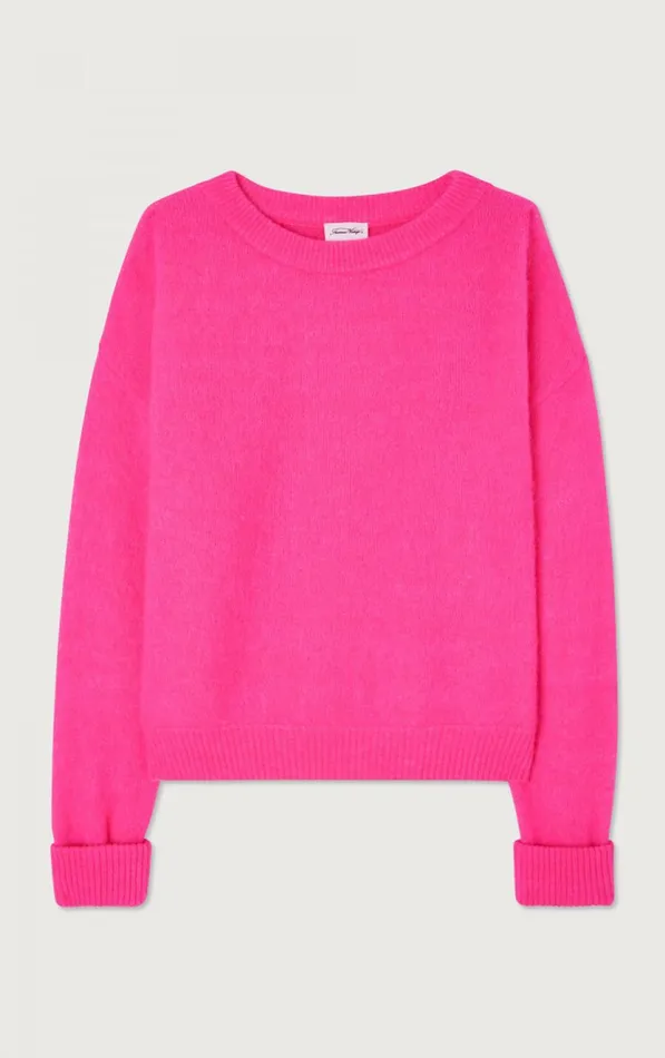 American Vintage Jumpers and Cardigans Women Jumper Vitow Neon Pink Melange American Vintage Jumpers and Cardigans Women Jumper Vitow Neon Pink Melange