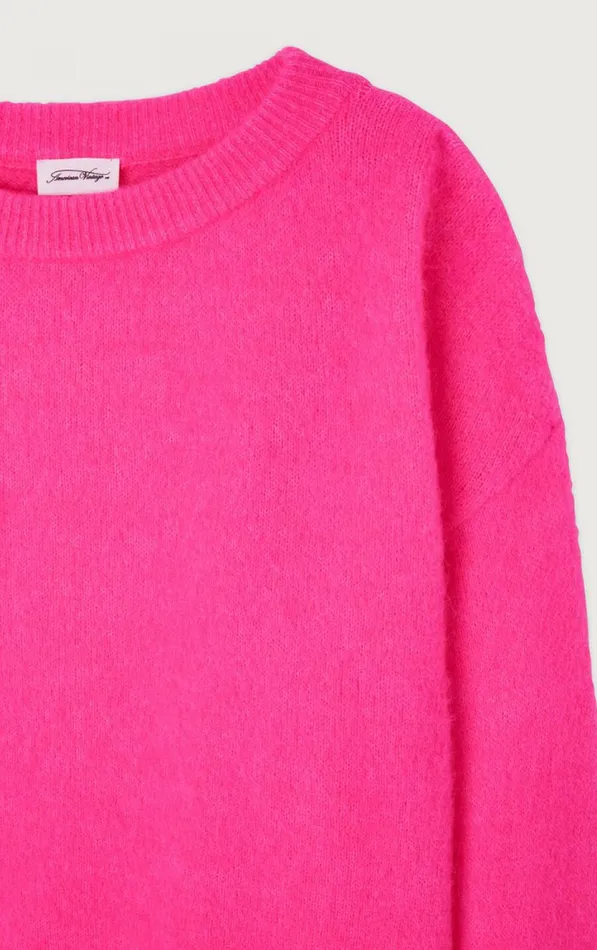 American Vintage Jumpers and Cardigans Women Jumper Vitow Neon Pink Melange American Vintage Jumpers and Cardigans Women Jumper Vitow Neon Pink Melange