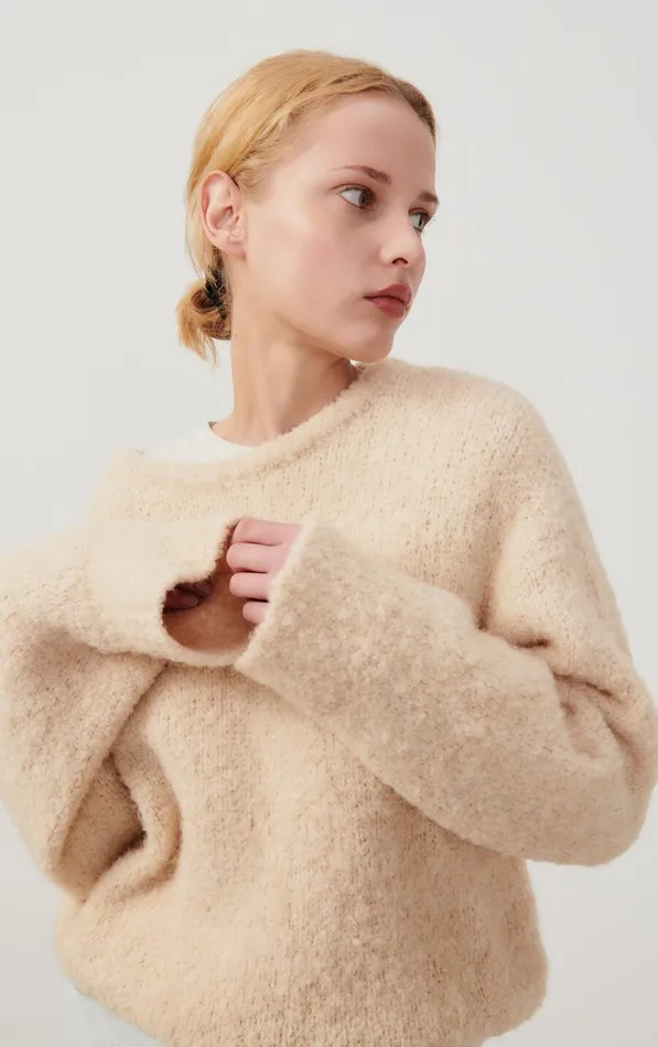 American Vintage Jumpers and Cardigans Women Jumper Zolly Light Beige Melange