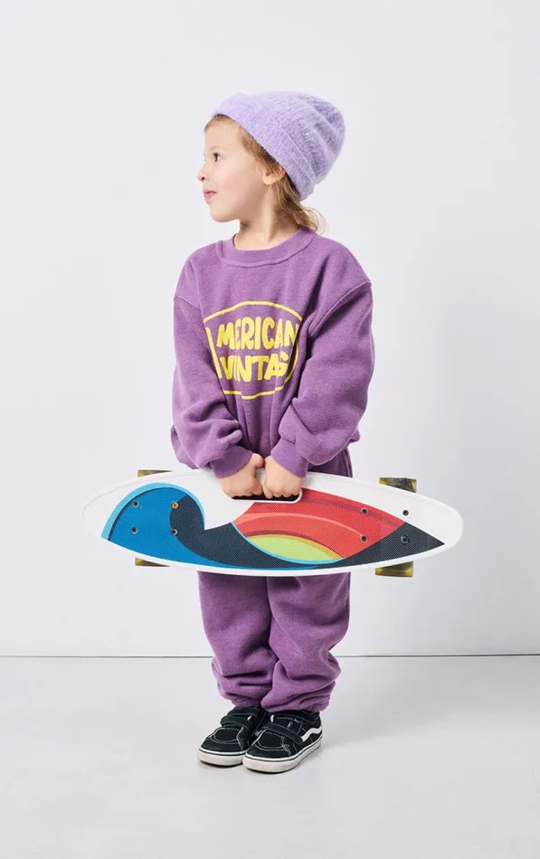 American Vintage Kids Beanie East Melange Parme