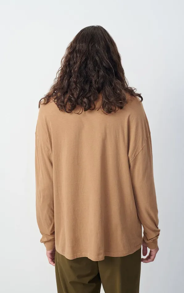 American Vintage Long Sleeve TShirts Men TShirt Gamipy Hazelnut