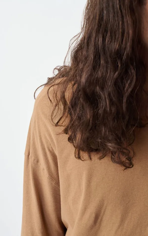 American Vintage Long Sleeve TShirts Men TShirt Gamipy Hazelnut