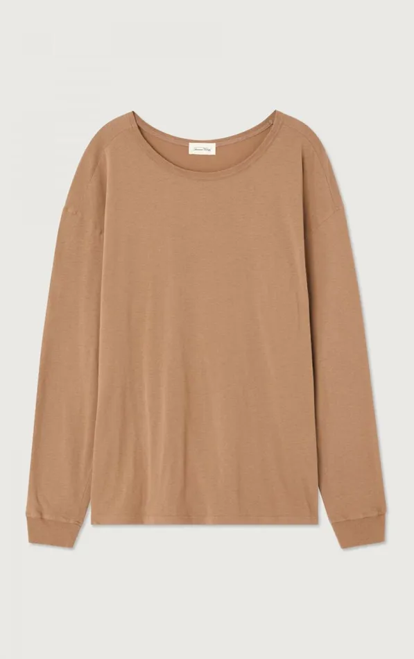 American Vintage Long Sleeve TShirts Men TShirt Gamipy Hazelnut