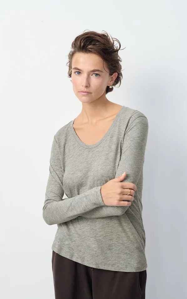 American Vintage Long Sleeve TShirts Women TShirt Jacksonville Heather Grey