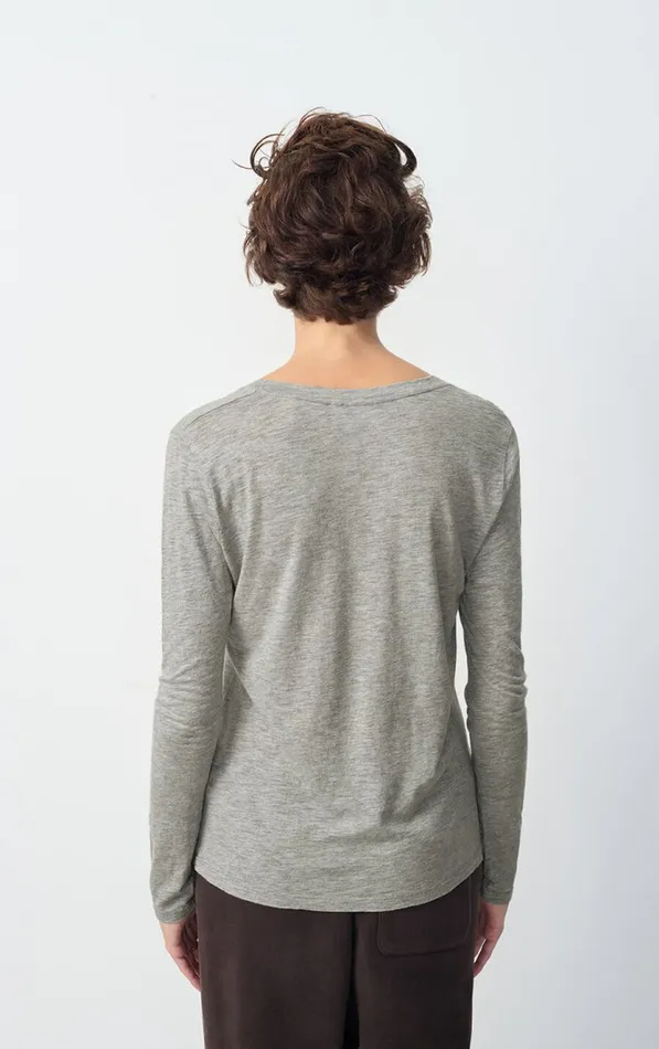 American Vintage Long Sleeve TShirts Women TShirt Jacksonville Heather Grey American Vintage Long Sleeve TShirts Women TShirt Jacksonville Heather Grey