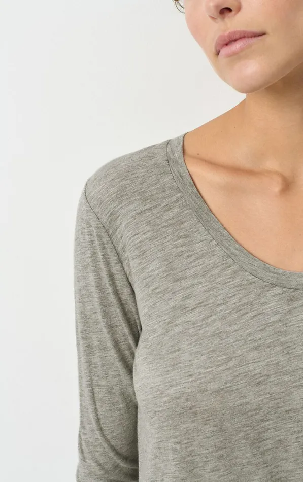 American Vintage Long Sleeve TShirts Women TShirt Jacksonville Heather Grey American Vintage Long Sleeve TShirts Women TShirt Jacksonville Heather Grey