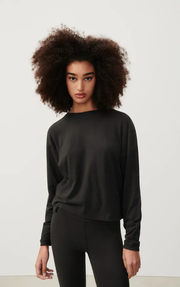American Vintage Long Sleeve TShirts Women TShirt Ypawood Carbon Melange