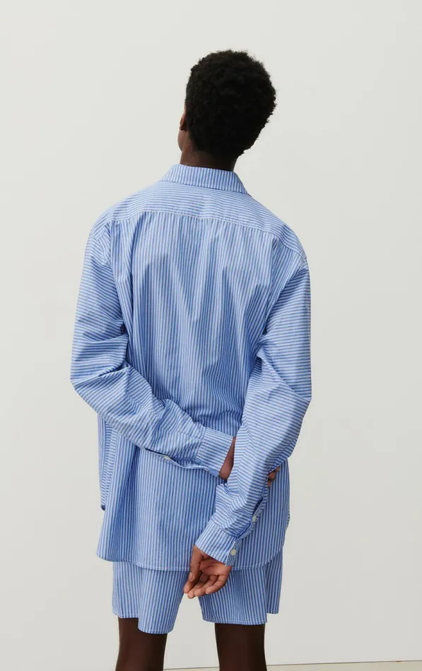 American Vintage Shirts Men Shirt Zatybay Aqua Stripes American Vintage Shirts Men Shirt Zatybay Aqua Stripes