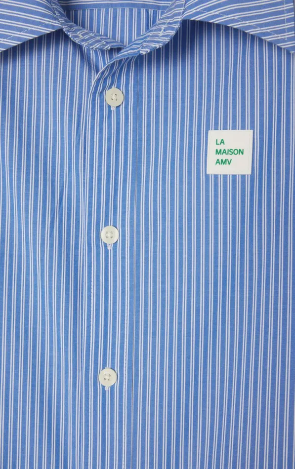 American Vintage Shirts Men Shirt Zatybay Aqua Stripes American Vintage Shirts Men Shirt Zatybay Aqua Stripes
