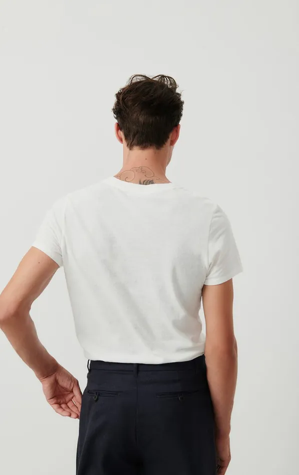 American Vintage Short Sleeve TShirts Men TShirt Gamipy White American Vintage Short Sleeve TShirts Men TShirt Gamipy White