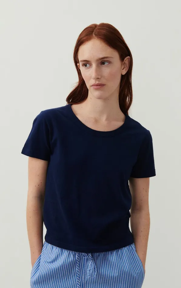 American Vintage Short Sleeve TShirts Women TShirt Gamipy Navy