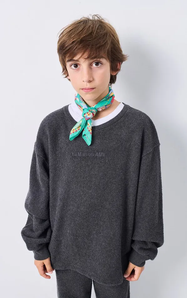 American Vintage Sweatshirts Kids Sweatshirt Bobypark Melange Charcoal