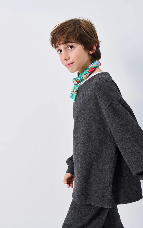American Vintage Sweatshirts Kids Sweatshirt Bobypark Melange Charcoal