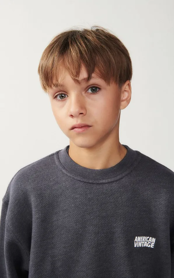 American Vintage Sweatshirts Kids Sweatshirt Doven Overdyed Carbon