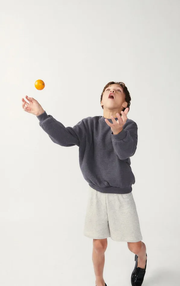 American Vintage Sweatshirts Kids Sweatshirt Doven Overdyed Carbon