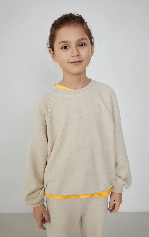 American Vintage Sweatshirts Kids Sweatshirt Itonay Melange Ecru American Vintage Sweatshirts Kids Sweatshirt Itonay Melange Ecru