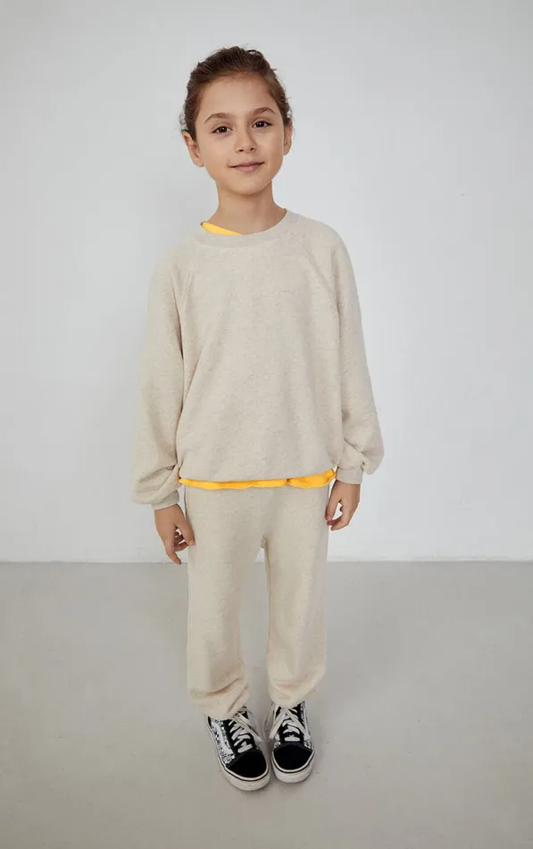 American Vintage Sweatshirts Kids Sweatshirt Itonay Melange Ecru American Vintage Sweatshirts Kids Sweatshirt Itonay Melange Ecru