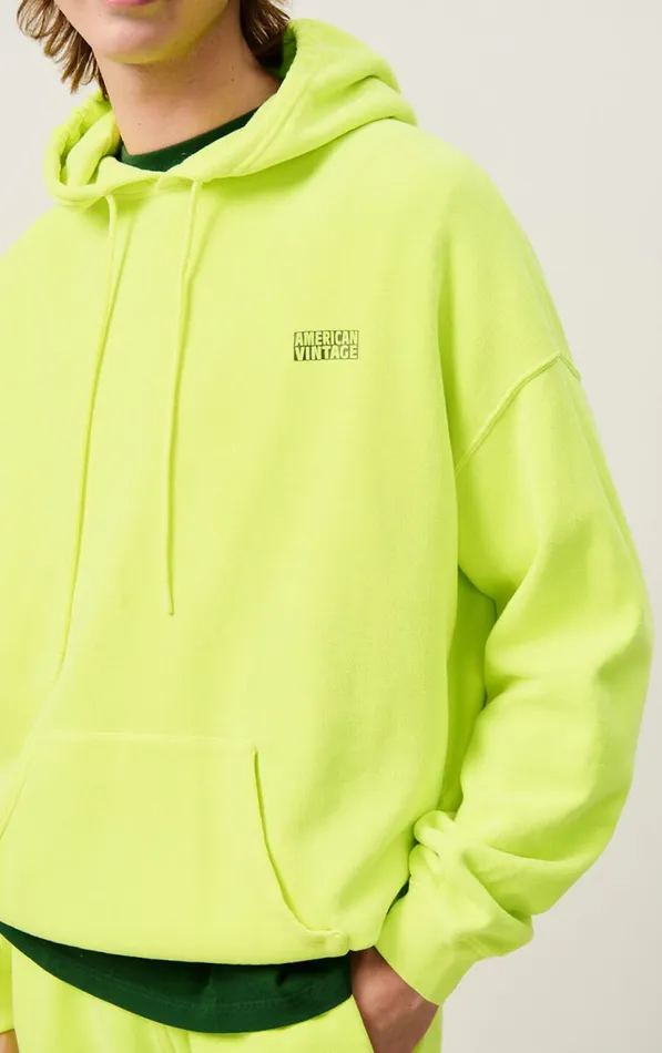 American Vintage Sweatshirts Men Hoodie Izubird Fluorescent Lemon American Vintage Sweatshirts Men Hoodie Izubird Fluorescent Lemon